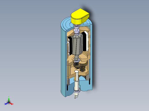 矿用输送带传动滚筒半剖结构3D数模图纸 STP格式正等轴测缩略图