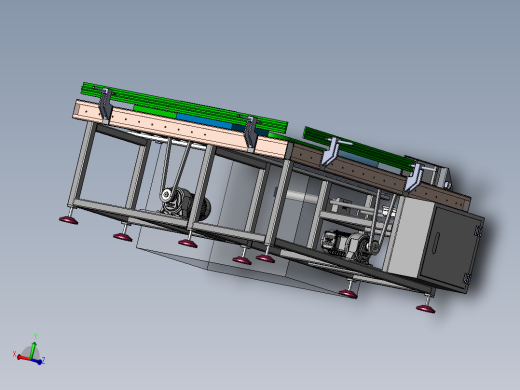 动力滚筒输送机3d图纸 90度转弯动力运输线3d图