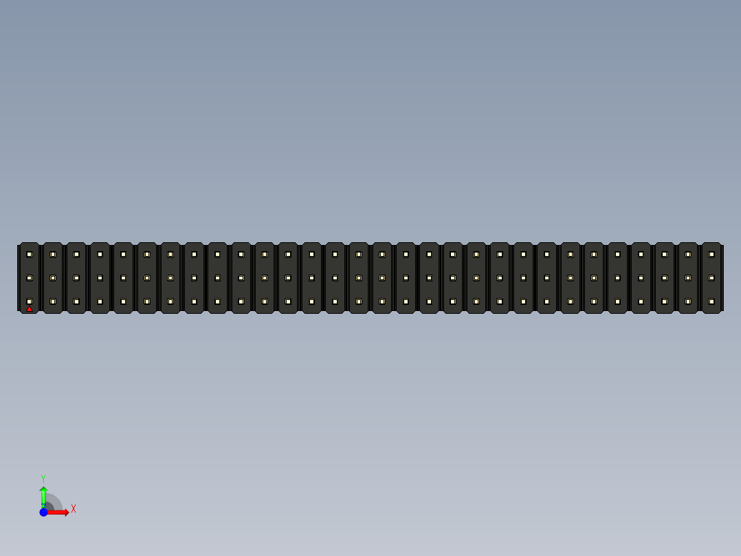 彩色公头100mil（2.54mm）系列-DS1021_black_3x30p_100mil_Type43_rev1.0前视图