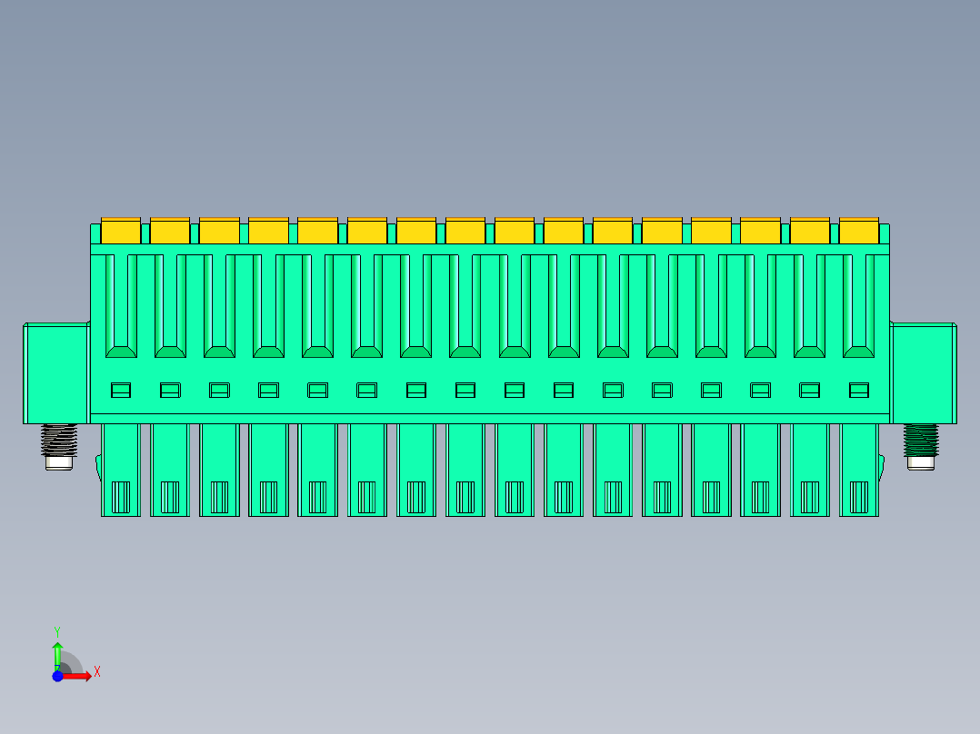 DEGSON 15EDG（公头） 3.5mm 螺钉锁紧，插拔式接线端子 FullPack-15EDGKDM-3.5-16P-14-00AH前视图