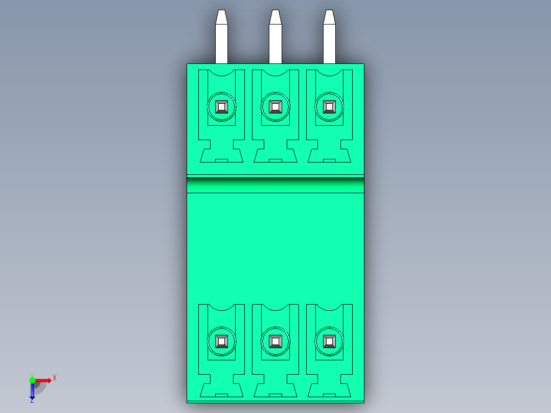 DEGSON 15EDG 系列 3.5mm 插拔式接线端子 FullPack-15EDGRT-3.5-06P-14-00AH俯视图