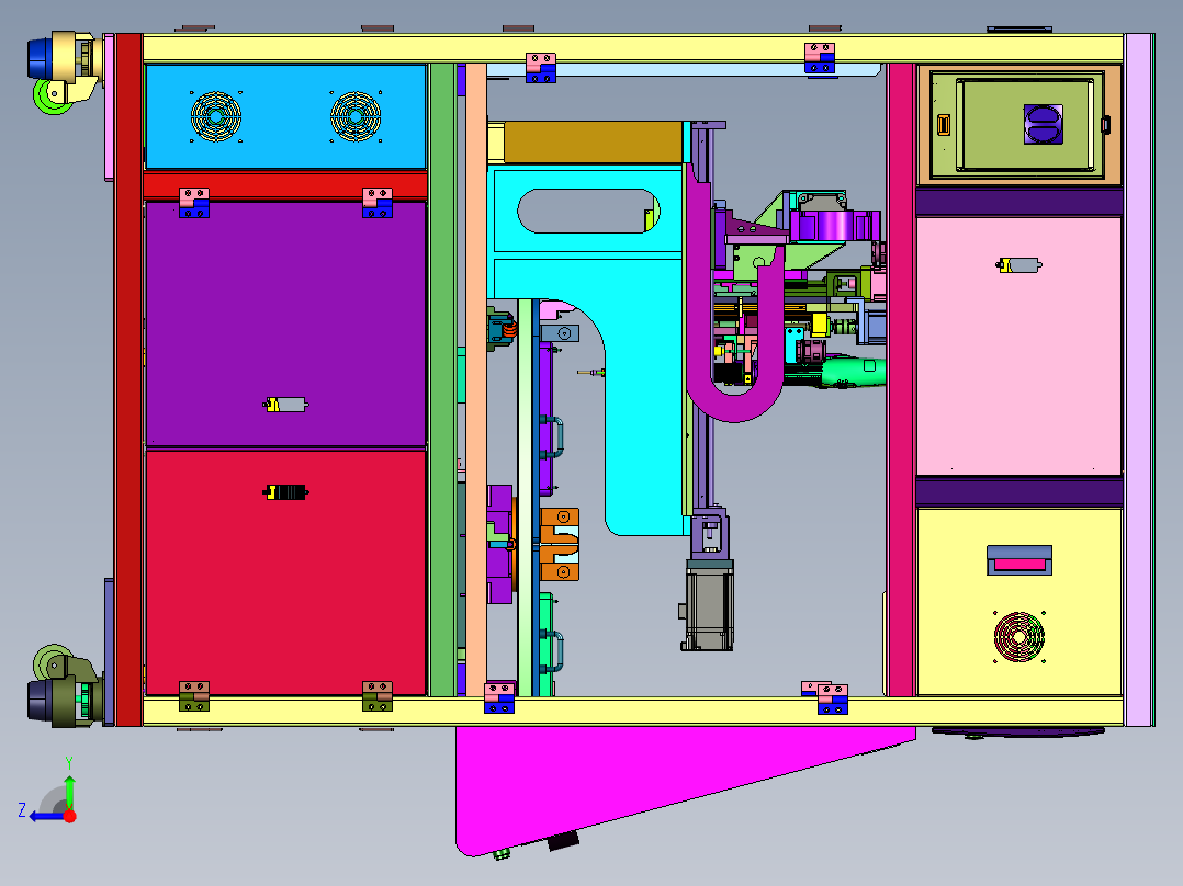 多工位转盘式机械手锁附设备右视图