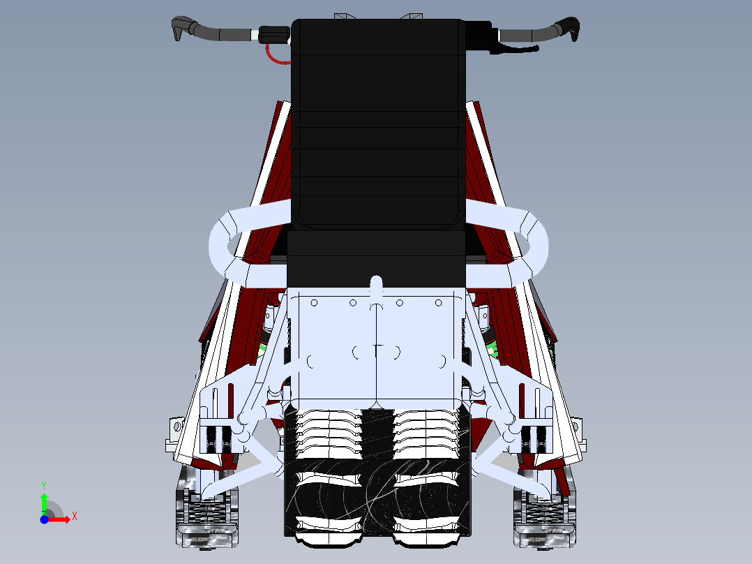 雪车雪地摩托前视图