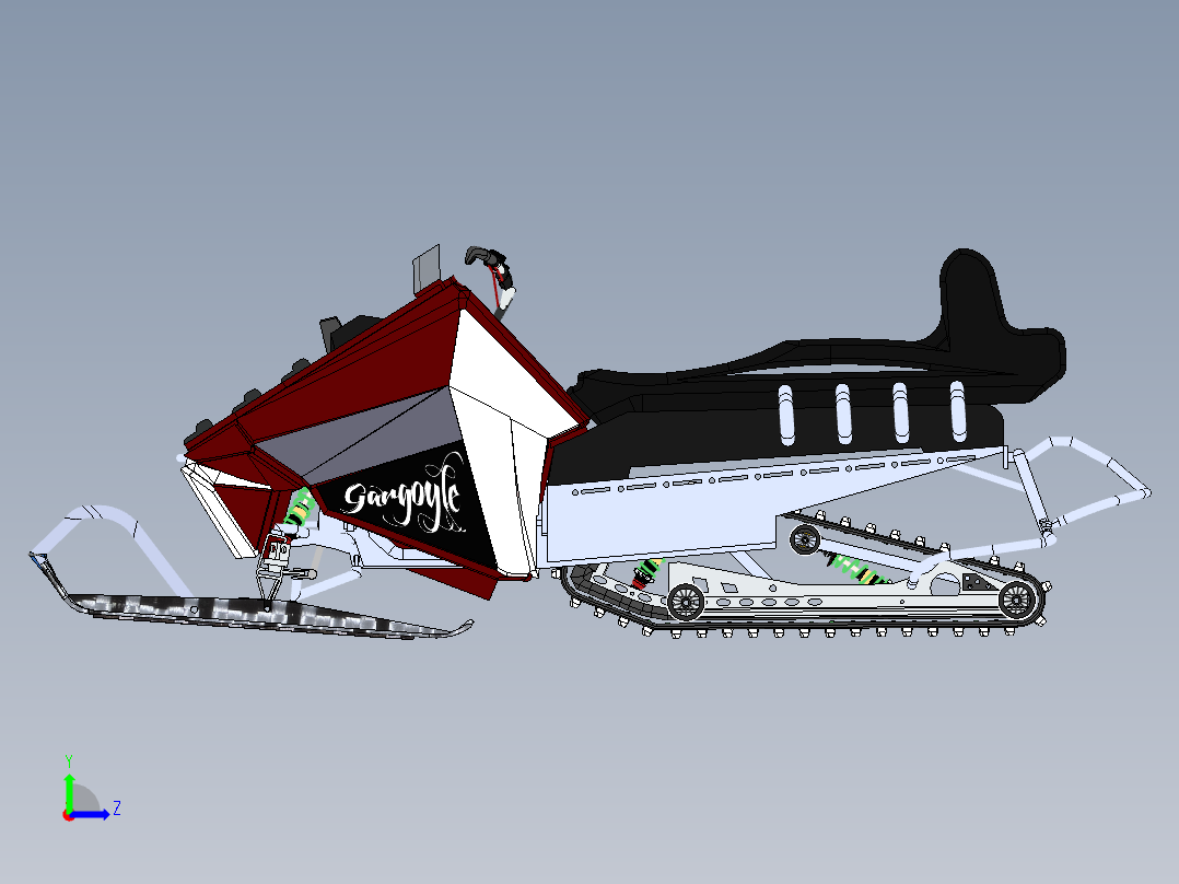 雪车雪地摩托左视图