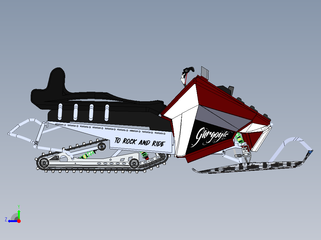 雪车雪地摩托右视图