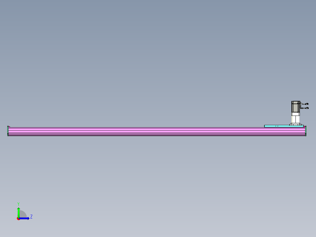 东锦齿条传动DH210G-L167-S2450-BU-减速机+P750W左视图