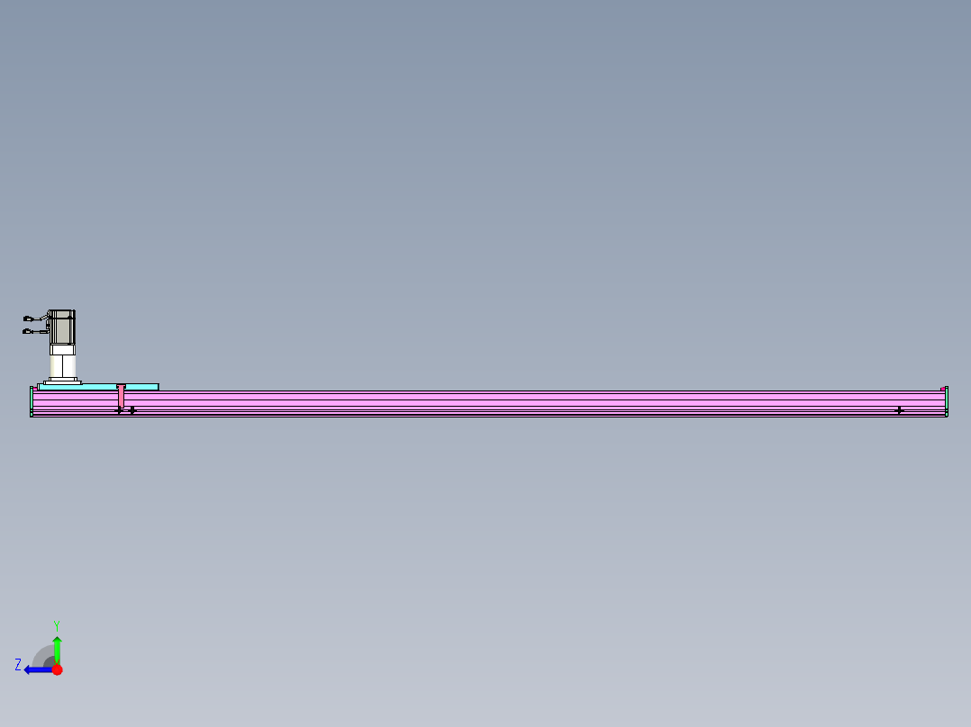 东锦齿条传动DH210G-L167-S2450-BU-减速机+P750W右视图