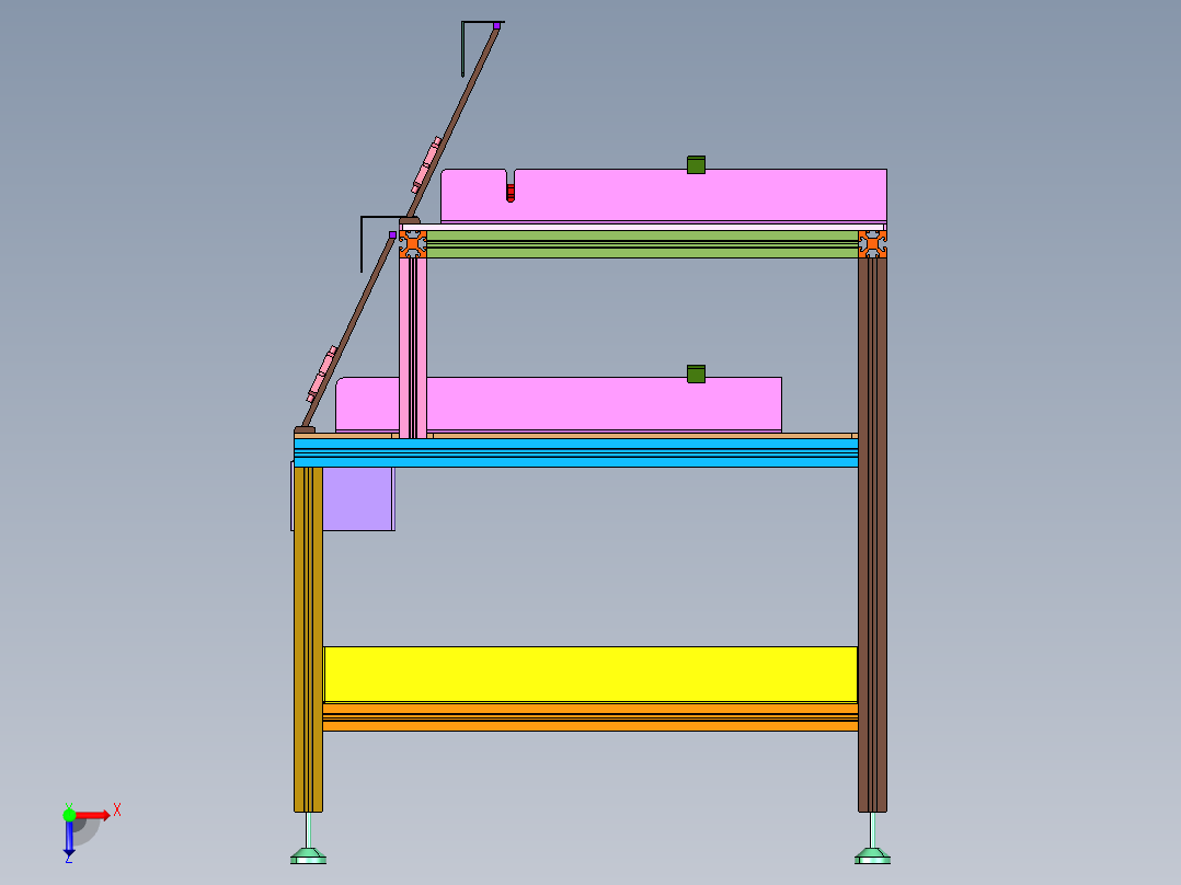 防错拿物料料架系统俯视图