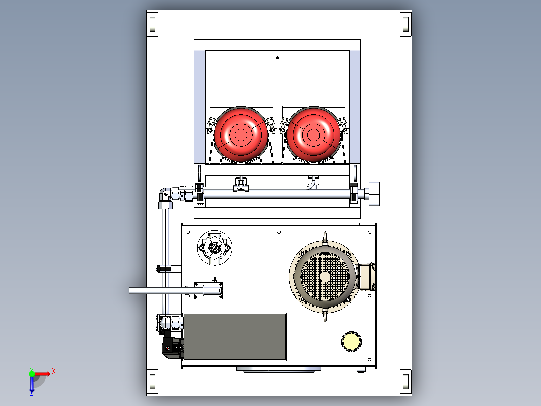 带蓄能器的液压动力俯视图