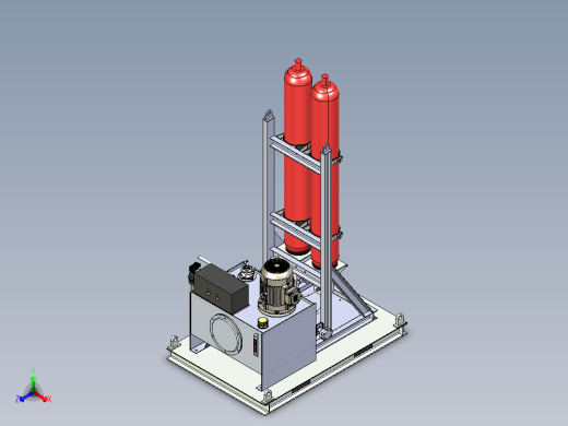 带蓄能器的液压动力正等轴测缩略图