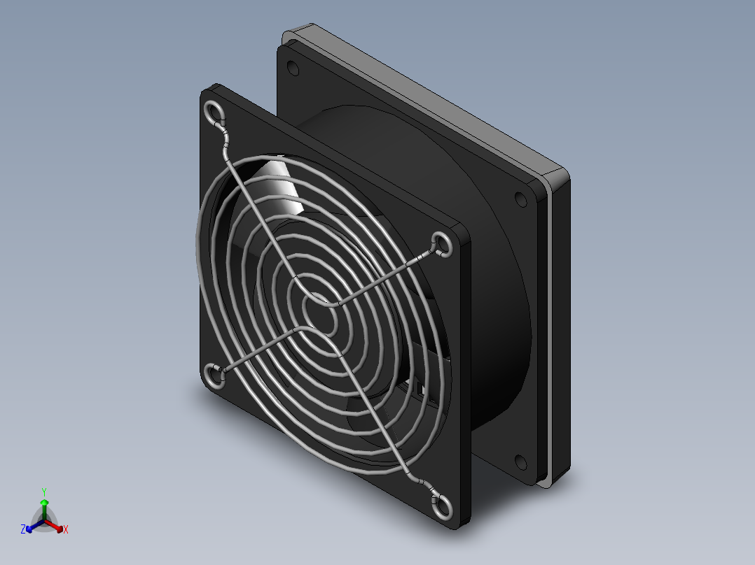 轴流风扇UF-123823(120)正等轴测图