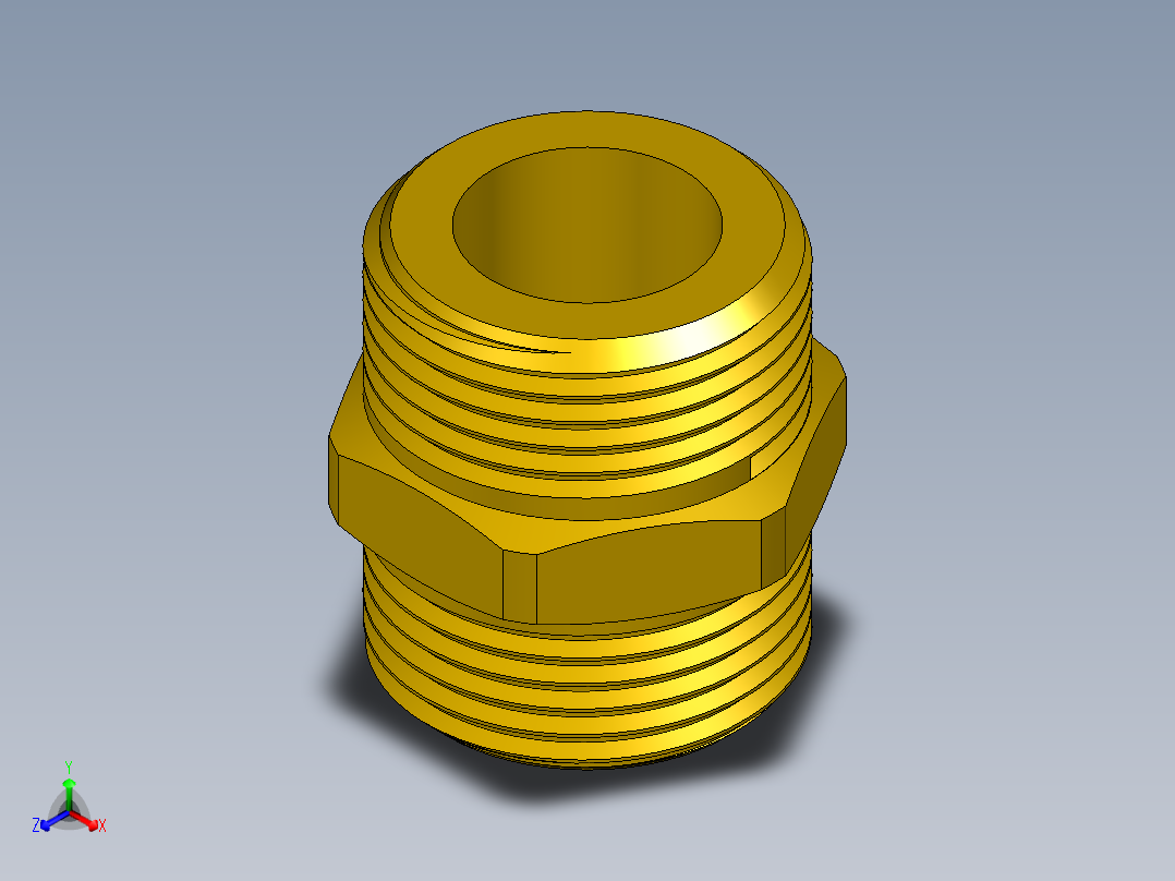 G1六角螺纹接头正等轴测图