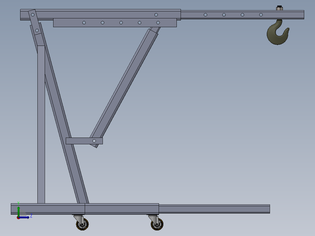 1吨手动提升机结构左视图