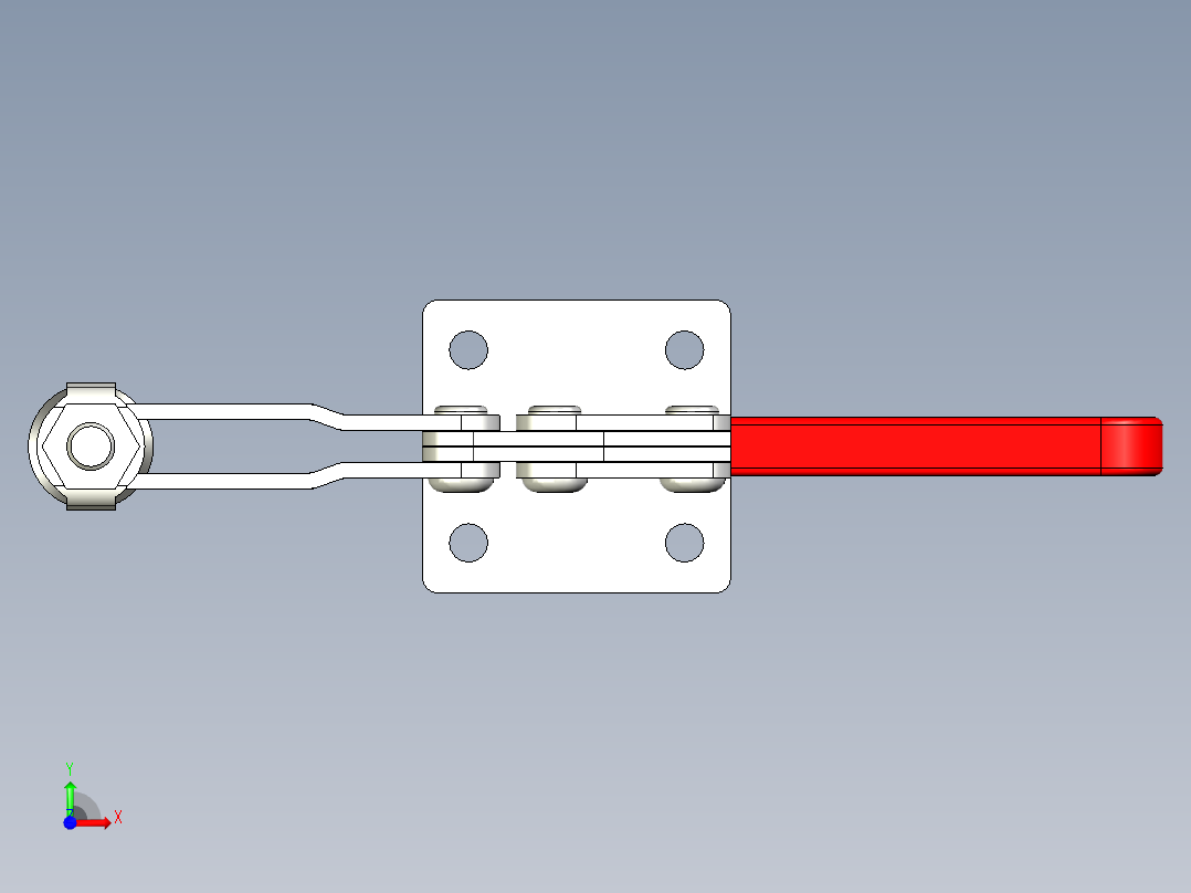 水平式夾鉗SSP(B)-3D多系列多零件图纸模型前视图