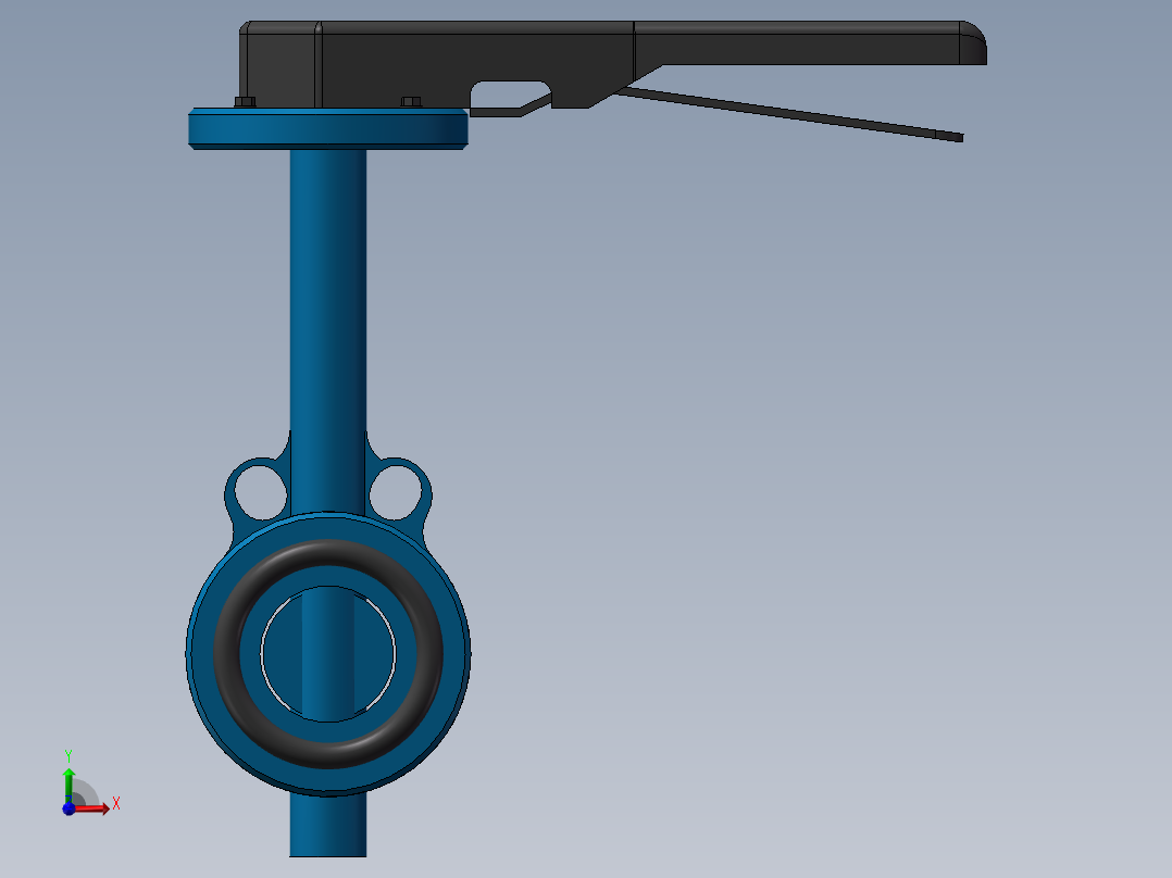 DN50不锈钢手动蝶阀前视图