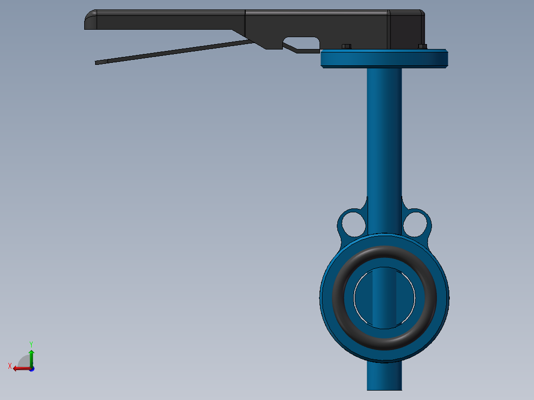 DN50不锈钢手动蝶阀后视图