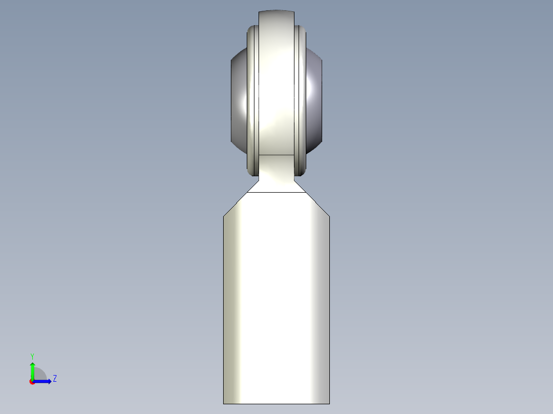 端桿軸承(不銹鋼自潤型)YHF.YHFL-3D多系列多零件图纸模型左视图