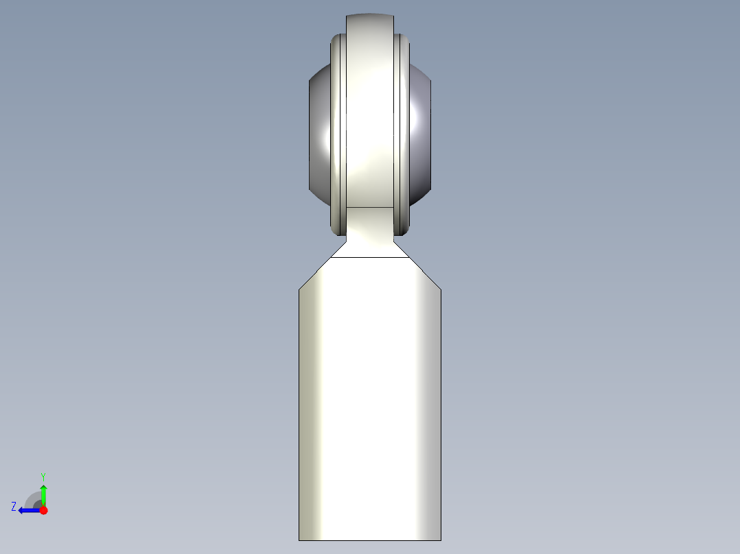 端桿軸承(不銹鋼自潤型)YHF.YHFL-3D多系列多零件图纸模型右视图
