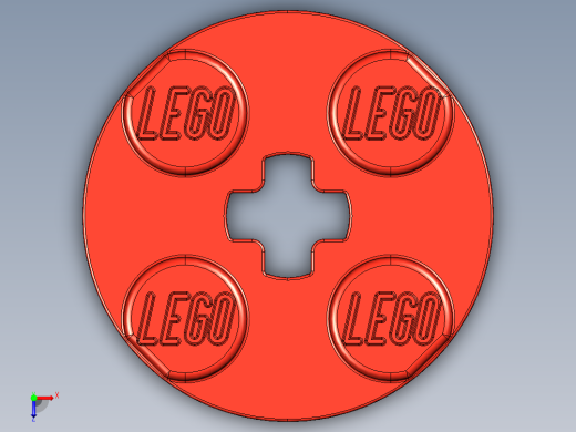 乐高零件 4032 板 2 x 2 圆形-4032 Red Plate 2 x 2 Round俯视缩略图