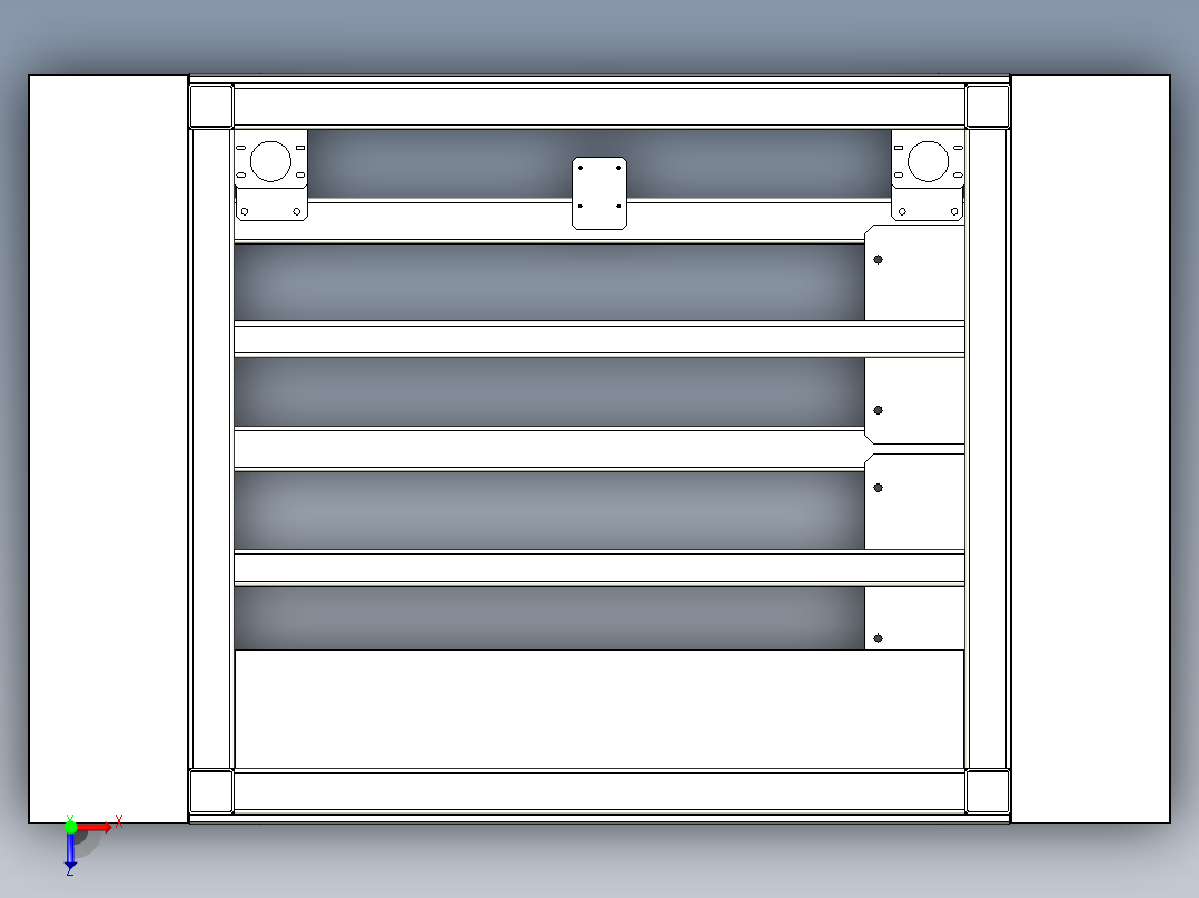 塑性包装袋一体成型机俯视图