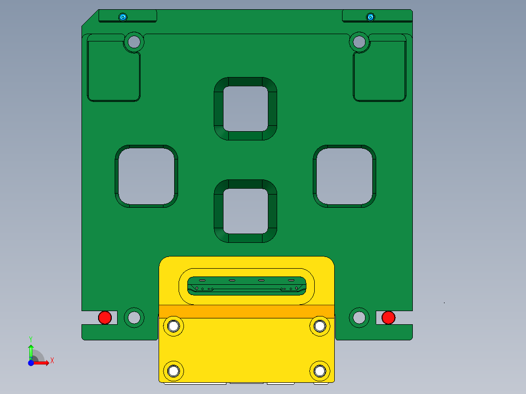 MD1-A笔记本CNC工装夹具三维模型-CNC7外观槽结构-210606前视图