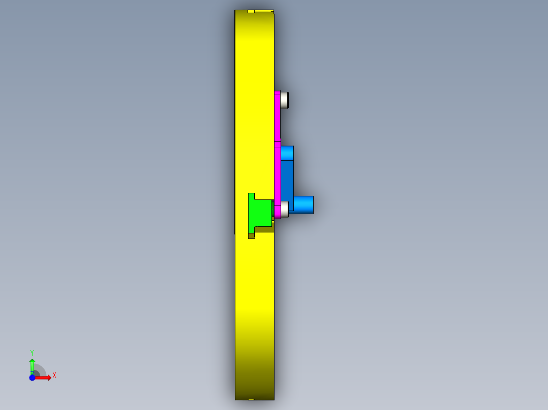 改进双滑块机构前视图