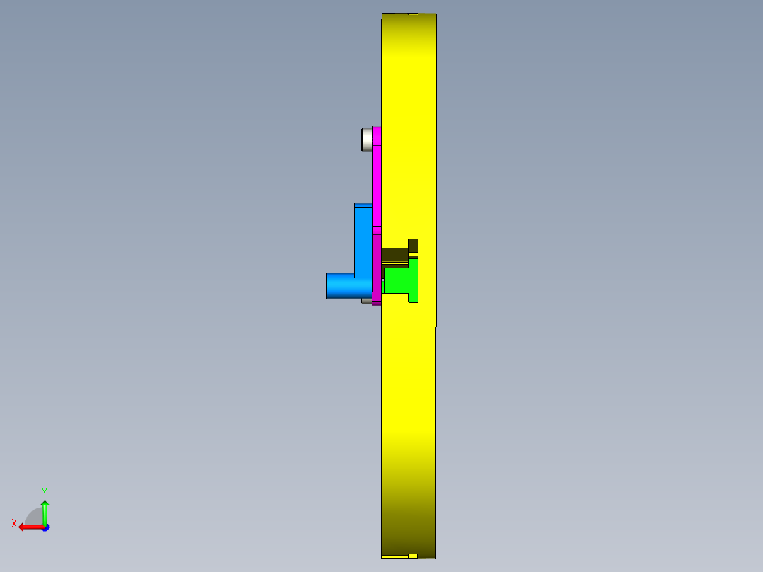 改进双滑块机构后视图