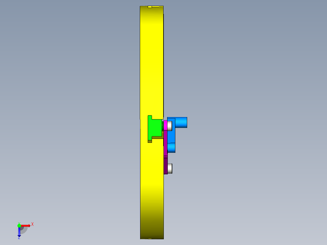改进双滑块机构俯视图