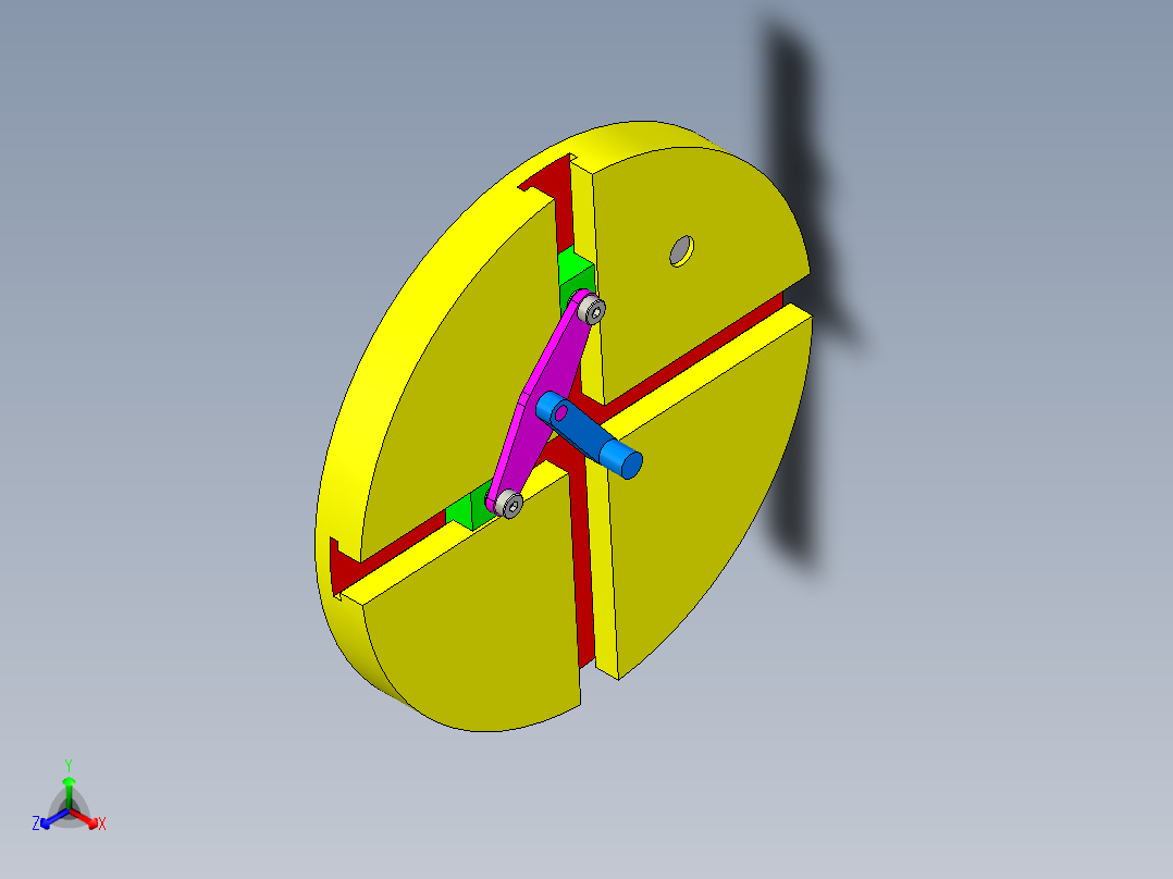 改进双滑块机构正等轴测图