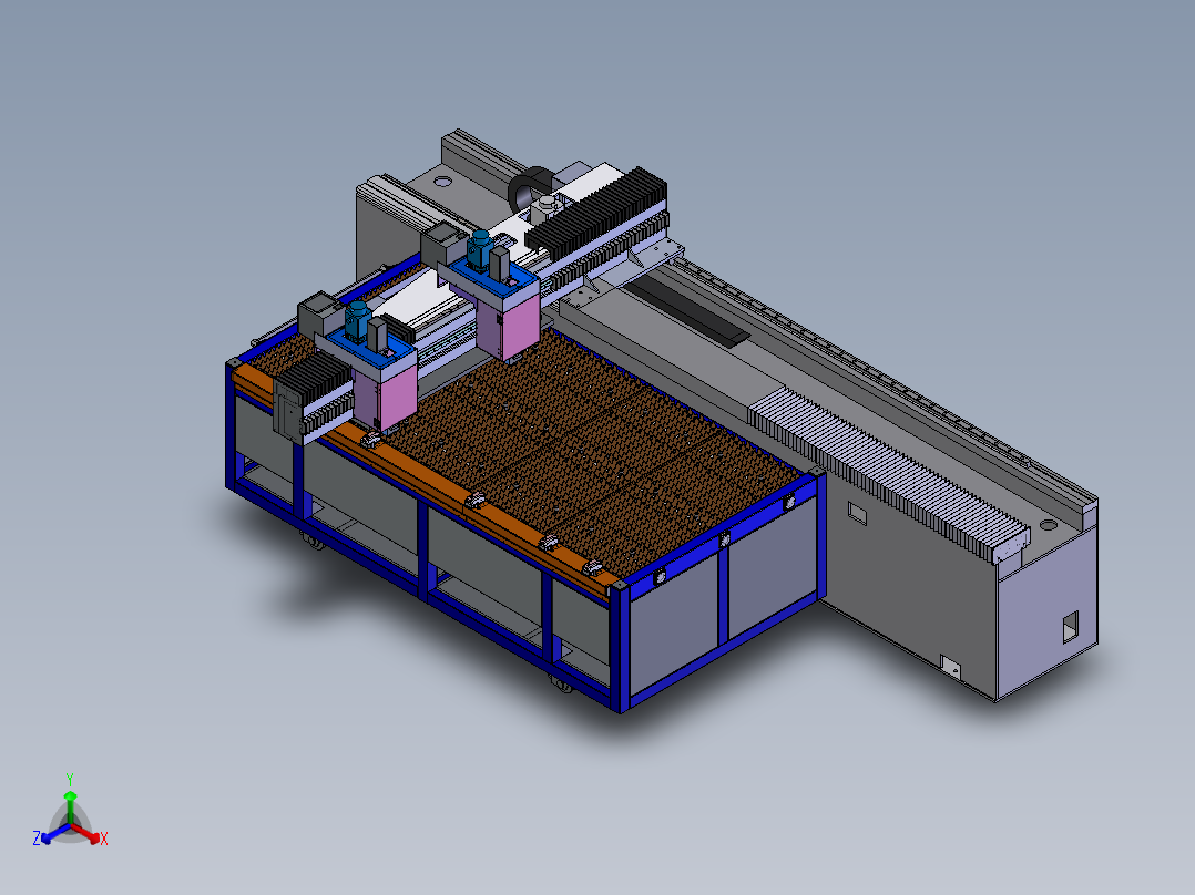 双头切割机总装 XT正等轴测图