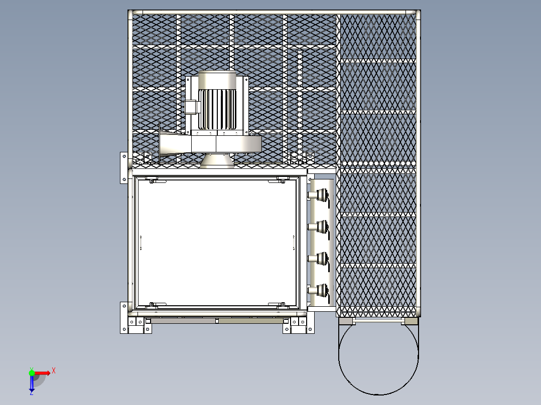 除尘器采用褶裥袋模型俯视图