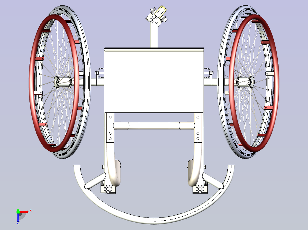 运动轮椅3D模型三维建模图纸俯视图
