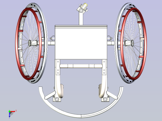 运动轮椅3D模型三维建模图纸俯视缩略图