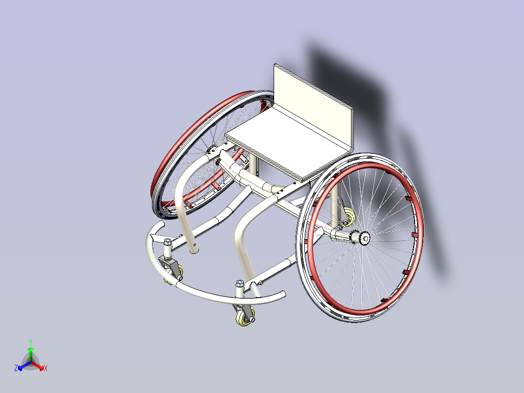 运动轮椅3D模型三维建模图纸正等轴测图