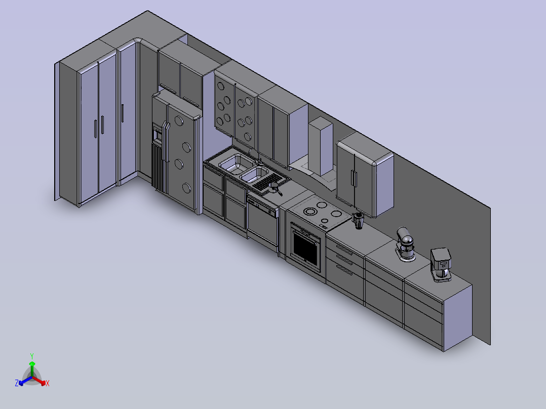 厨房设计正等轴测图
