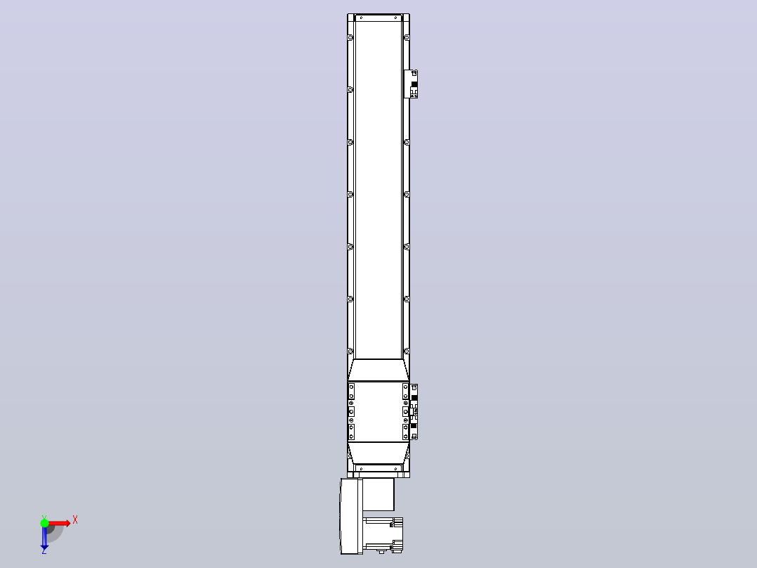 机器人皮带驱动直线轴TPA-GCB-120-P70-L600-QL-M20-N3俯视图
