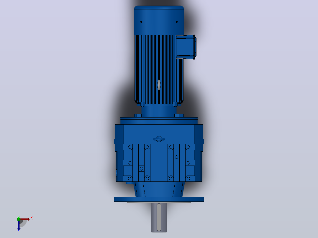 RF97法兰轴伸式安装斜齿轮减速机RF97-YVB0.55-8P-80-M1-0°-Φ350俯视图