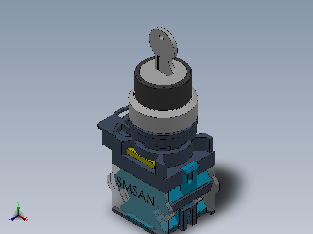 钥匙按钮开关的操作器[QG115-B5-11YS]主视图