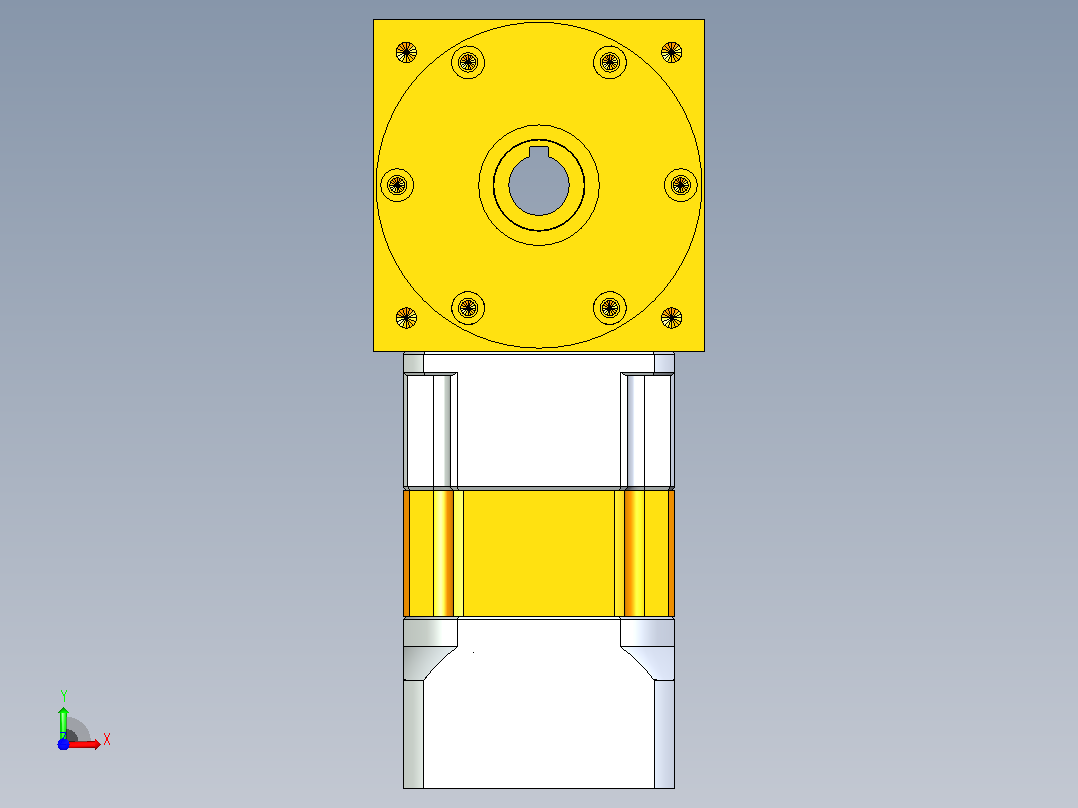 PW110双孔 PGH90-L2 19-70-90-M6 PW110转向器 双孔输出 带90 斜齿行星减速机前视图