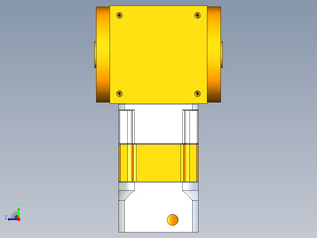 PW110双孔 PGH90-L2 19-70-90-M6 PW110转向器 双孔输出 带90 斜齿行星减速机右视图
