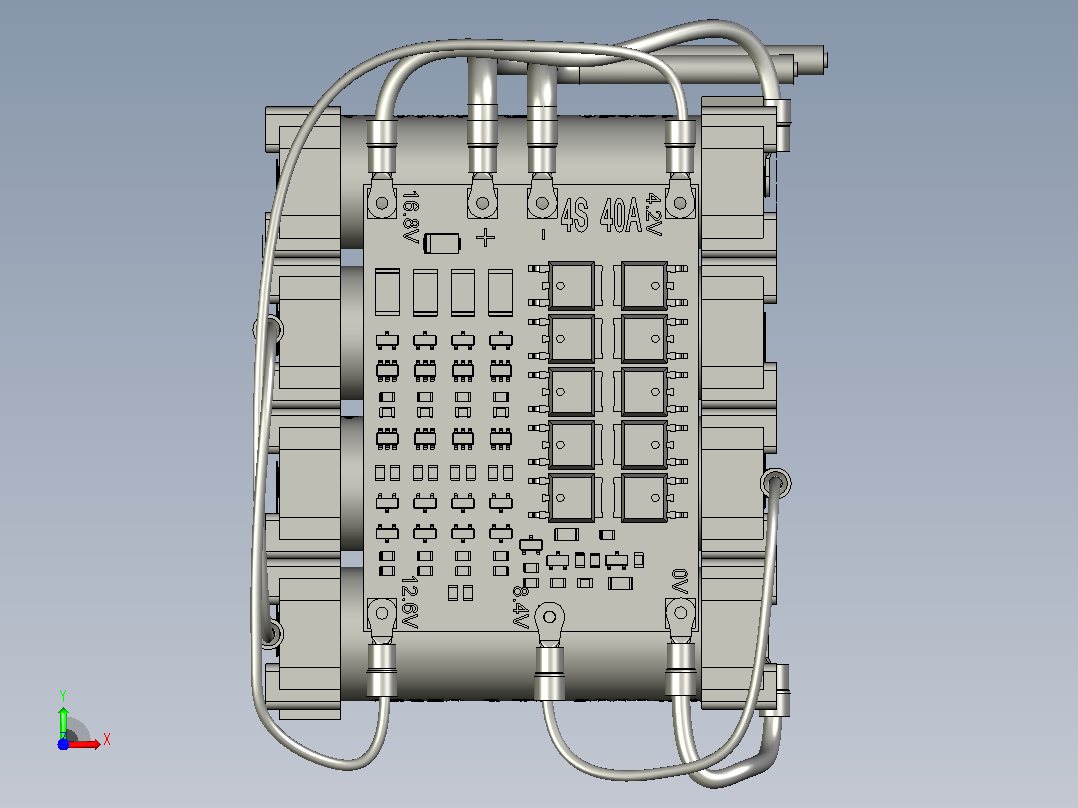 18650锂离子电池组12V 36000毫安时前视图