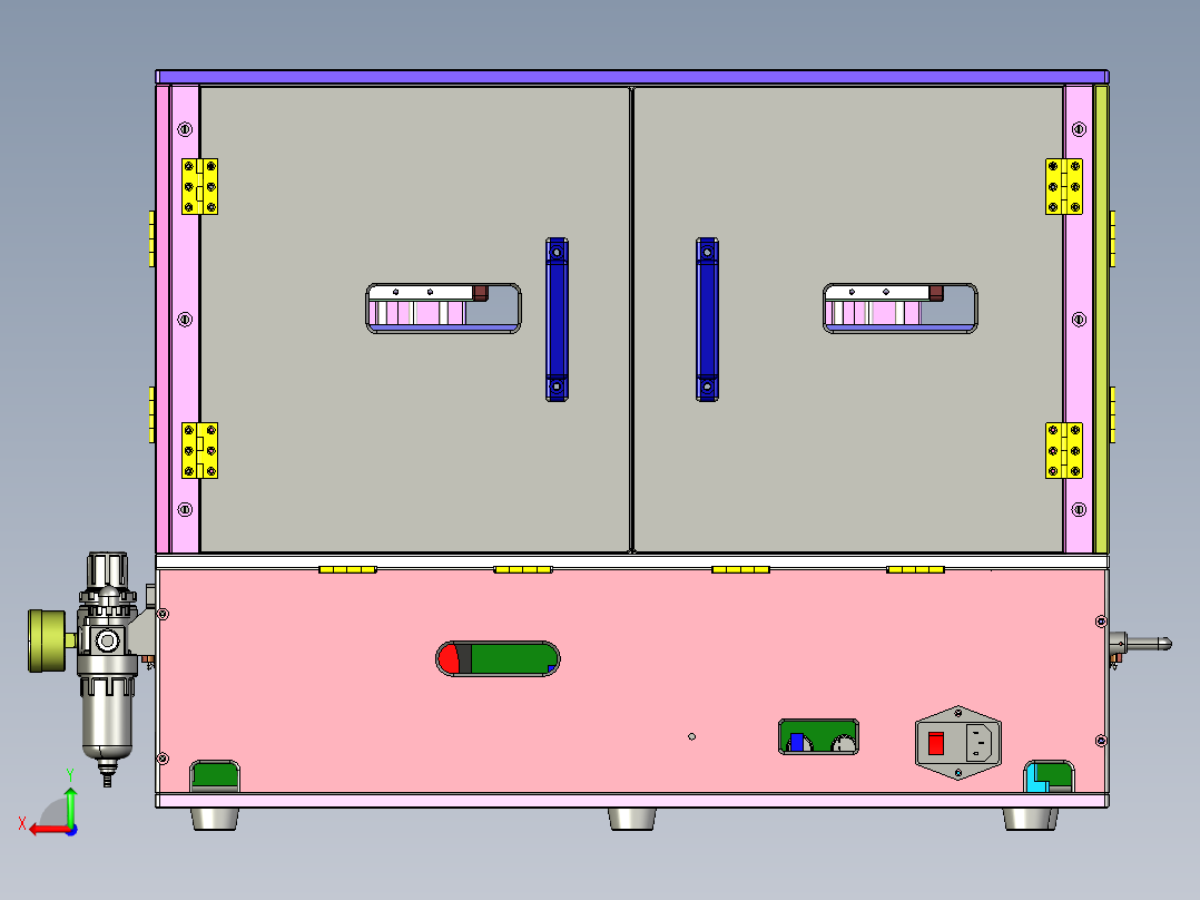 半自动测试夹具后视图
