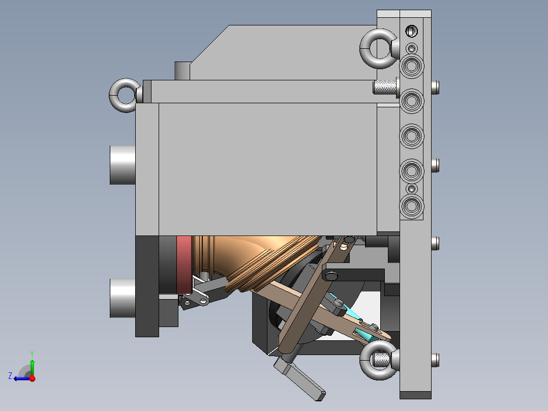 弯管液压夹具右视图
