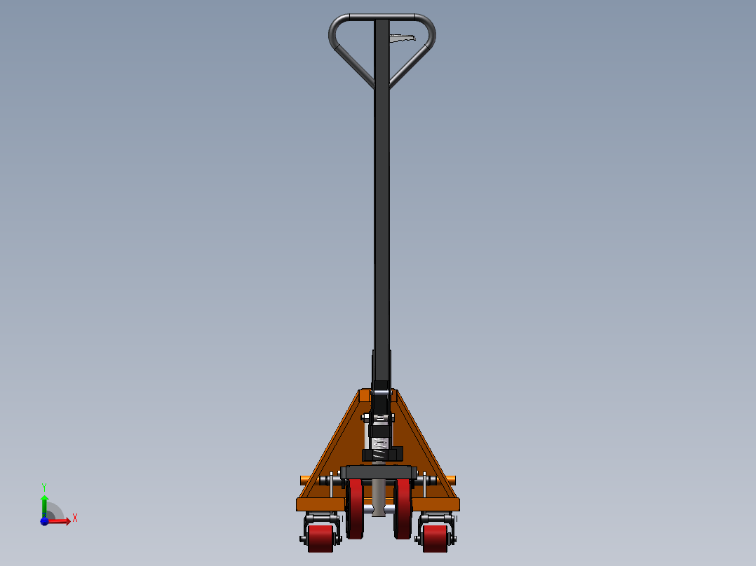 手动油压拖板车(sw12+说明书+爆炸图视频)前视图