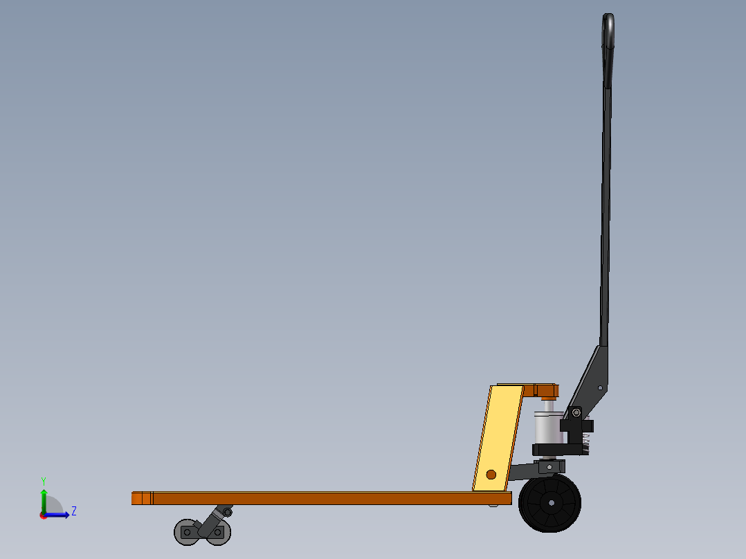 手动油压拖板车(sw12+说明书+爆炸图视频)左视图