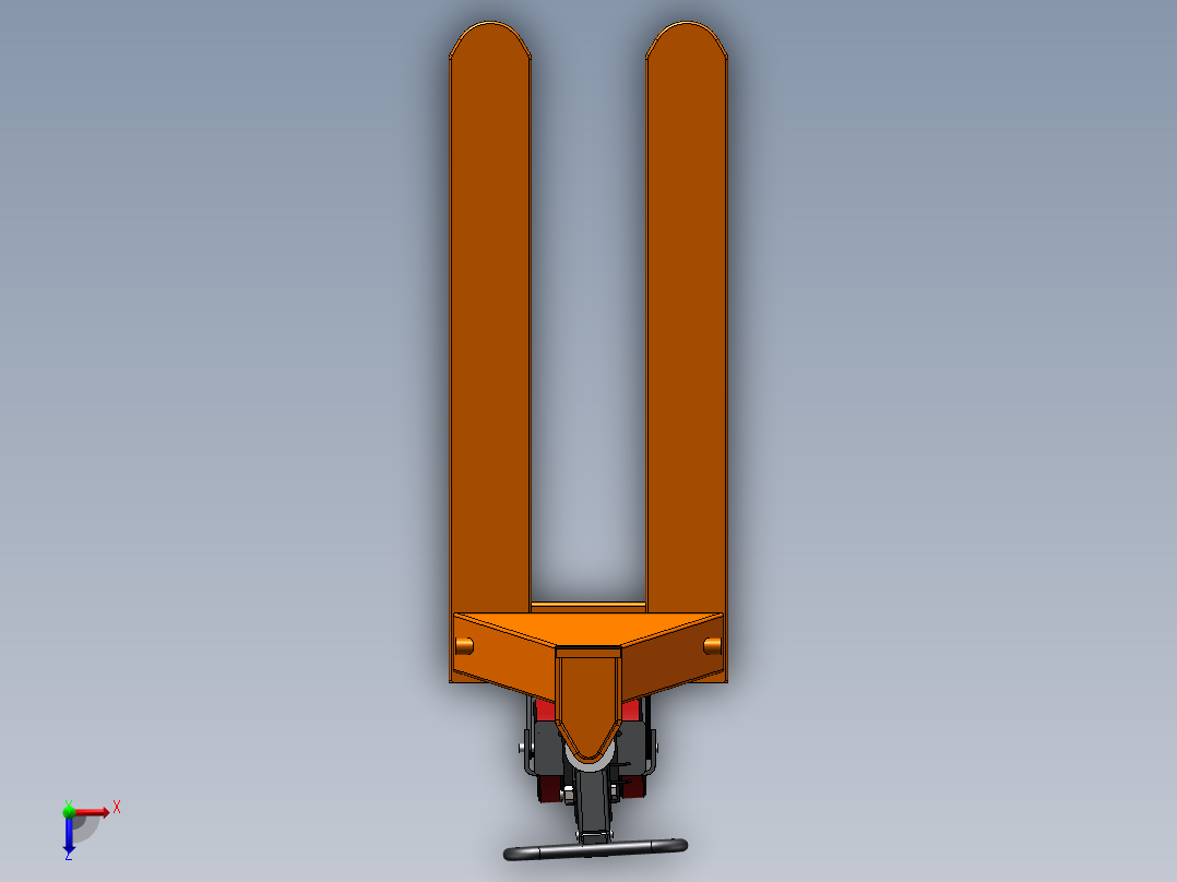 手动油压拖板车(sw12+说明书+爆炸图视频)俯视图