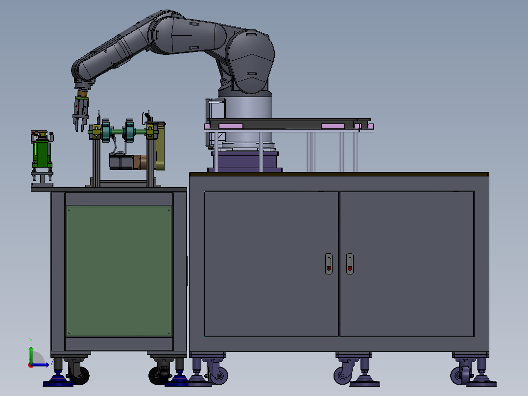 A10-Tray自动上料抓取工位sw18可编辑左视图