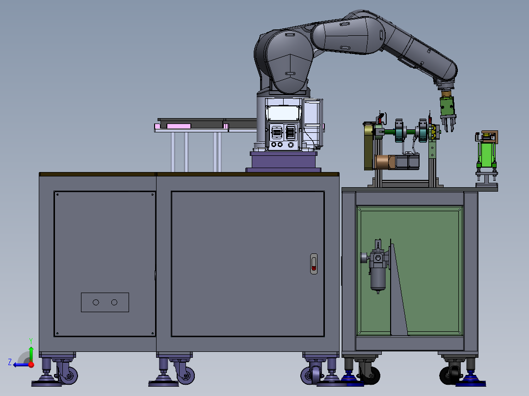 A10-Tray自动上料抓取工位sw18可编辑右视图