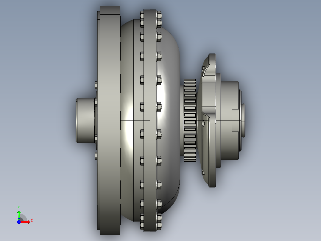 液力变矩器3D模型前视图