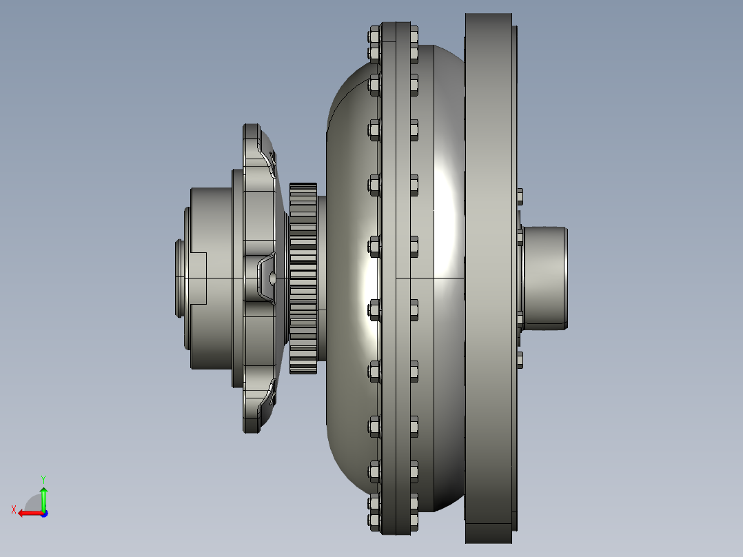 液力变矩器3D模型后视图
